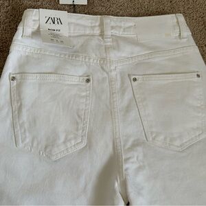 Zara white jeans mom fit